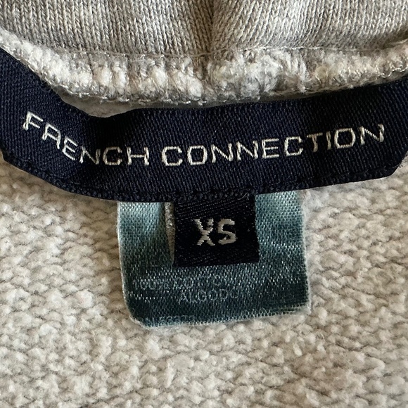 FCUK French Connection gray full zip HOODIE Sweatshirt XS - Picture 3 of 8